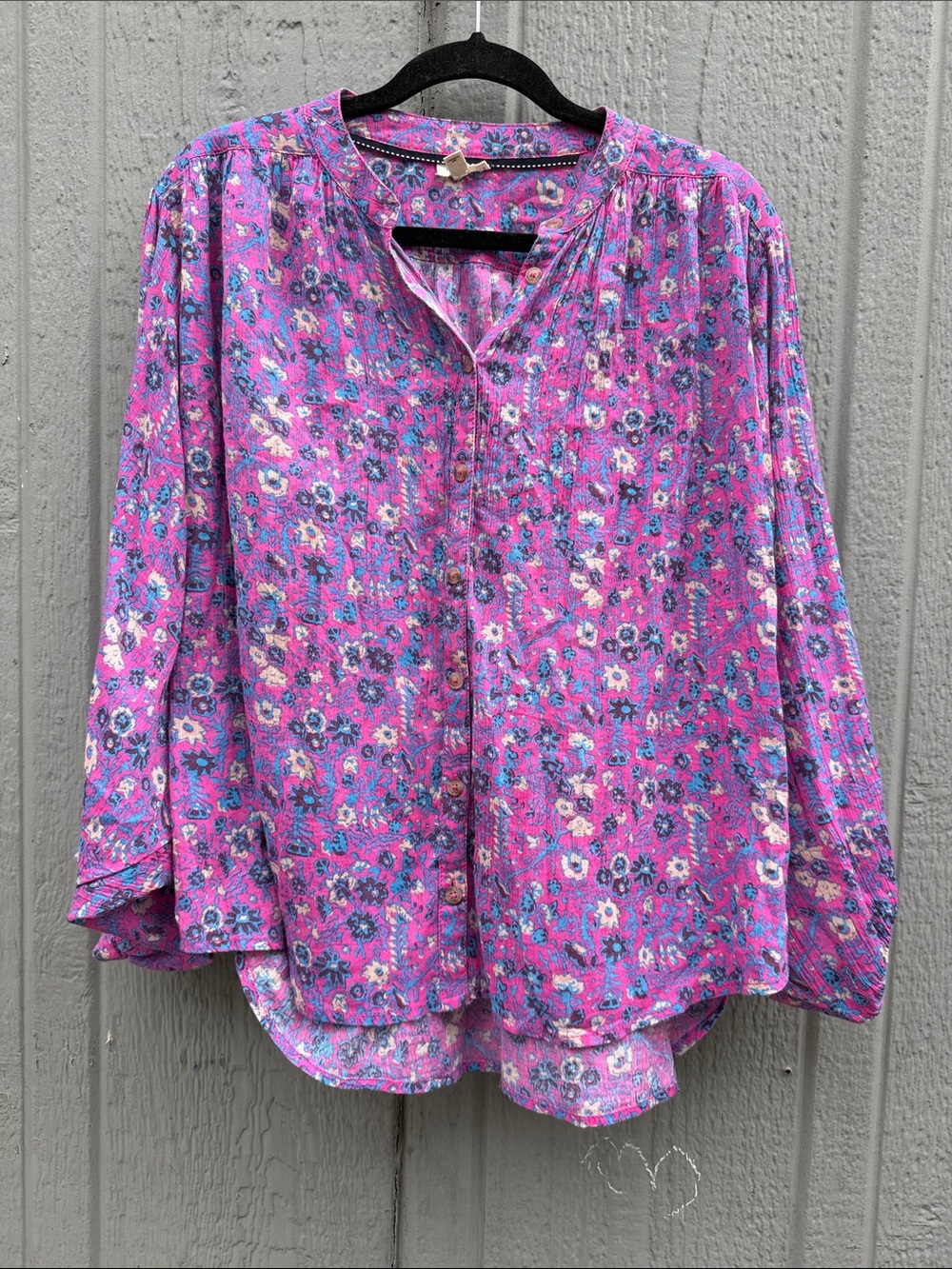 Anthropologie Pilcro Women's Floral Button-Front Oversized Blouse Size: S